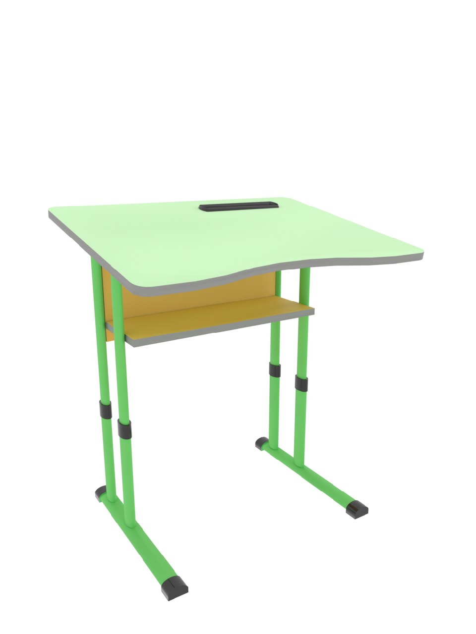 Стіл учнівський 1-місний з полицею, антисколіозний, регульований по висоті на плоскоовальній трубі. РІВНЕНСЬКЕ НВП УТОГ. Ростова група № 4-6.